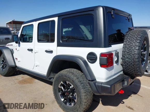 2025 Jeep Wrangler Rubicon with VIN 1C4PJXFN8SW527131, listed as a IAAI auction lot 41502676 with 1,051 mi miles and . Bid and sale history available at DreamBid. Image 3.