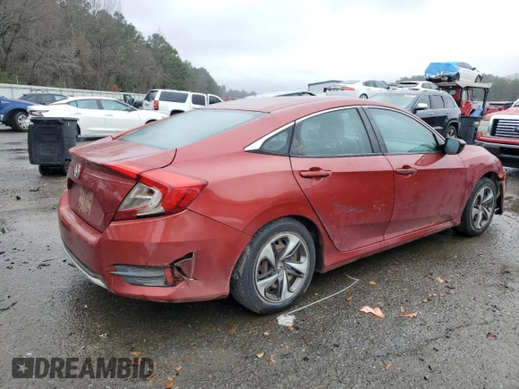 2019 Honda Civic LX with VIN 19XFC2F66KE041011, listed as a Copart auction lot 88009095 with 95,766 mi miles and Salvage Title. Bid and sale history available at DreamBid. Image 3.