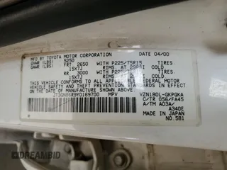 2000 Toyota 4Runner SR5 z VIN JT3GN86R9Y0169700, wystawiony jako Copart lot #56574135 z przebiegiem 197 734 mil mil oraz Szkoda całkowita • Salvage title. Historia ofert i sprzedaży dostępna na DreamBid. Obrazek 12.