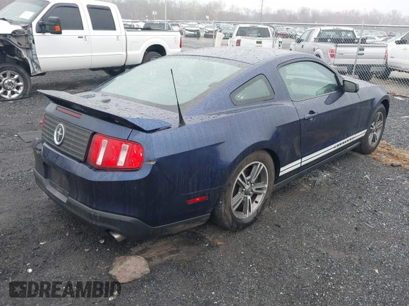 2012 Ford Mustang V6 Premium with VIN 1ZVBP8AM7C5268553, listed as a IAAI auction lot 41715730 with 97,848 mi miles. Bid and sale history available at carsss.com. Image 4.