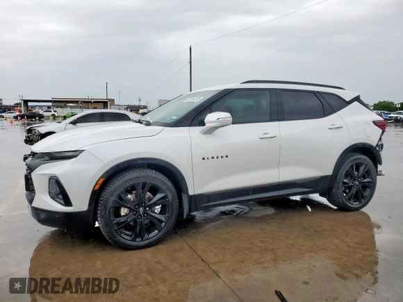 2020 Chevrolet Blazer RS z VIN 3GNKBERS4LS586243, wystawiony jako Copart lot #55514245 z przebiegiem 47 365 mil mil oraz Szkoda całkowita • Salvage title. Historia ofert i sprzedaży dostępna na DreamBid. Obrazek 1.