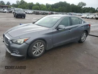 2014 Infiniti Q50 Premium with VIN JN1BV7AP5EM684903, listed as a Copart auction lot 60573745 with 60,448 mi miles and Salvage title. Bid and sale history available at DreamBid. Image 1.