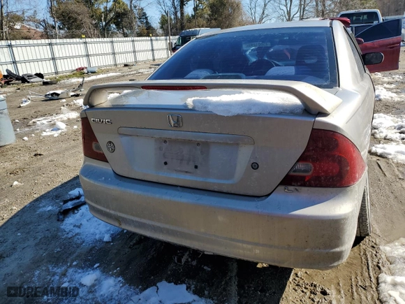 2002 Honda Civic LX with VIN 1HGEM21502L082038, listed as a Copart auction lot 45601295 with 222,047 mi miles and Salvage Title. Bid and sale history available at carsss.com. Image 6.