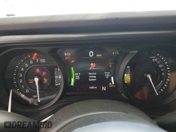 2025 Jeep Wrangler Sahara with VIN 1C4RJXP60SW585413, listed as a Copart auction lot 61955615 with 1,435 mi miles and Clean title. Bid and sale history available at DreamBid. Image 9.