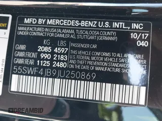 2018 Mercedes-Benz C 300 z VIN 55SWF4JB9JU250869, wystawiony jako IAAI lot #41990855 z przebiegiem 54 938 mil mil oraz . Historia ofert i sprzedaży dostępna na DreamBid. Obrazek 9.