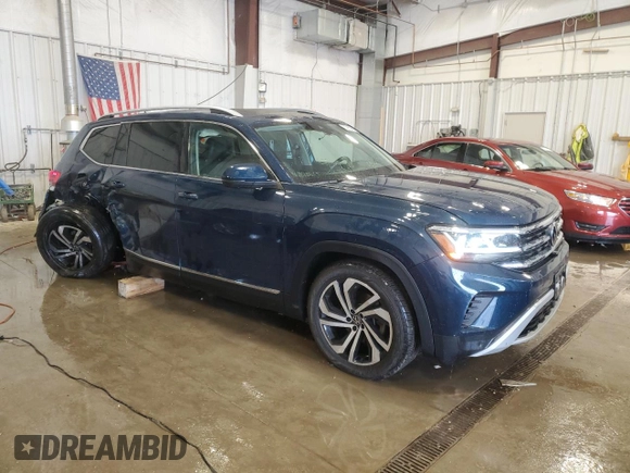 2021 Volkswagen Atlas SEL Premium with VIN 1V2TR2CA3MC509859, listed as a Copart auction lot 55265945 with 69,841 mi miles and Non repairable. Bid and sale history available at DreamBid. Image 4.