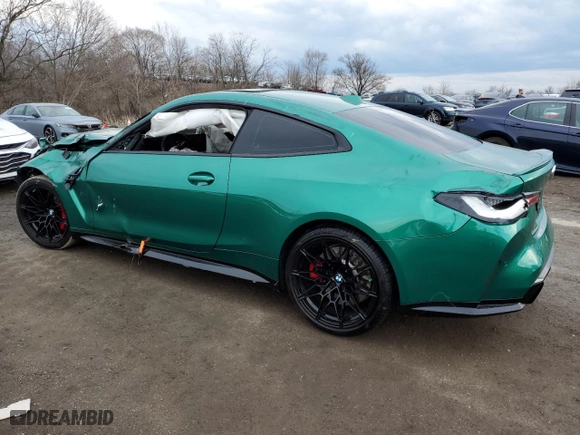 2024 BMW M4 Competition with VIN WBS33AZ08RCR36014, listed as a Copart auction lot 47201595 with 0 mi miles and Salvage Title. Bid and sale history available at carsss.com. Image 2.