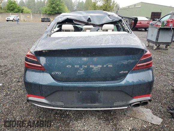 2023 Genesis G70 2.0T with VIN KMTG34TA2PU123742, listed as a Copart auction lot 58624065 with 41,929 mi miles and Salvage title. Bid and sale history available at DreamBid. Image 6.