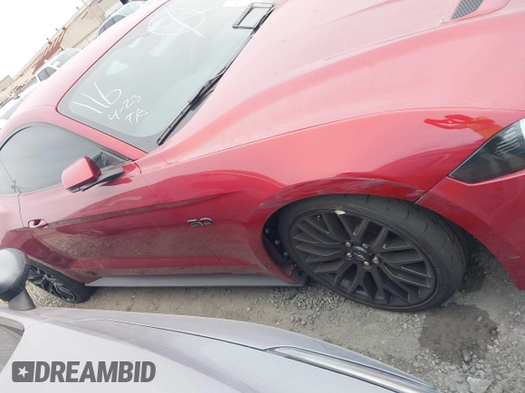 2019 Ford Mustang GT with VIN 1FA6P8CF8K5168730, listed as a IAAI auction lot 41847852 with 42,876 mi miles. Bid and sale history available at carsss.com. Image 14.