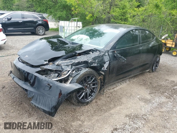 2025 Tesla Model 3 Long Range with VIN 5YJ3E1EB6SF923974, listed as a Copart auction lot 57059495 with 9,108 mi miles and Salvage title. Bid and sale history available at DreamBid. Image 1.