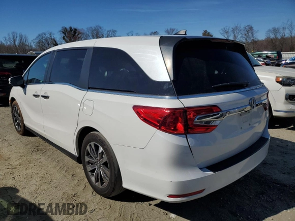 2021 Honda Odyssey EX-L with VIN 5FNRL6H73MB012878, listed as a Copart auction lot 47391225 with 67,843 mi miles and Salvage Title. Bid and sale history available at DreamBid. Image 2.