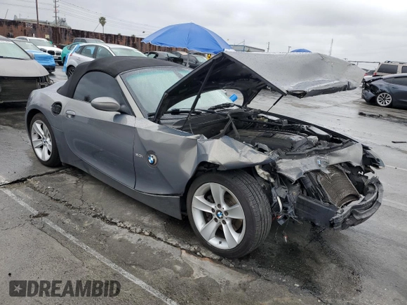 2007 BMW Z4 3.0i with VIN 4USBU33517LW70598, listed as a Copart auction lot 48433985 with 0 mi miles and Salvage Title. Bid and sale history available at carsss.com. Image 4.
