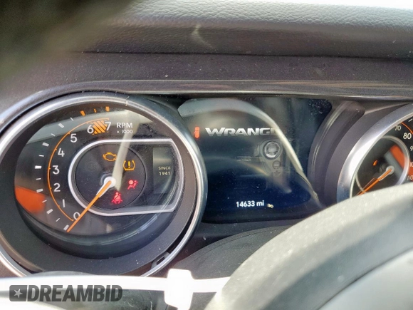 2021 Jeep Wrangler Unlimited Sport S with VIN 1C4HJXDN9MW596033, listed as a Copart auction lot 62300885 with 14,633 mi miles and Salvage title. Bid and sale history available at DreamBid. Image 9.