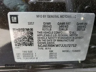 2018 Buick Enclave Essence with VIN 5GAERBKW7JJ172712, listed as a Copart auction lot 51973885 with 77,906 mi miles and Salvage Title. Bid and sale history available at DreamBid. Image 14.