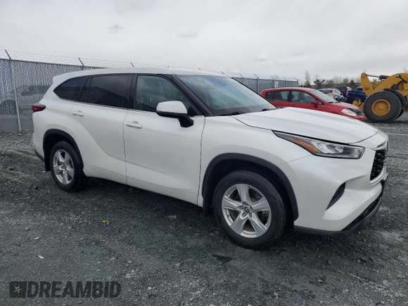 2022 Toyota Highlander LE with VIN 5TDBZRBHXNS183417, listed as a Copart auction lot 50680265 with 76,636 mi miles and Clean title. Bid and sale history available at DreamBid. Image 4.