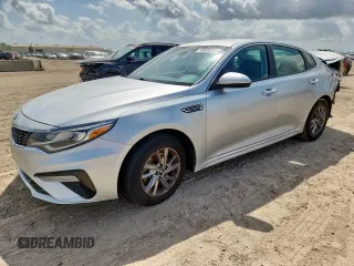 2019 Kia Optima LX with VIN 5XXGT4L34KG348601, listed as a Copart auction lot 60090395 with 106,547 mi miles and Salvage title. Bid and sale history available at DreamBid. Image 1.