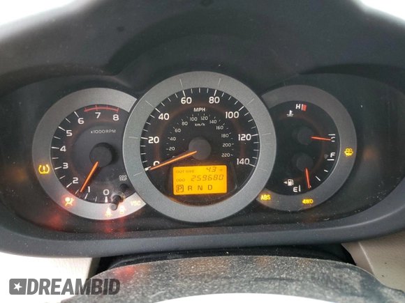 2006 Toyota RAV4 with VIN JTMBD33V665016768, listed as a Copart auction lot 43411315 with 259,680 mi miles and Salvage Title. Bid and sale history available at carsss.com. Image 9.