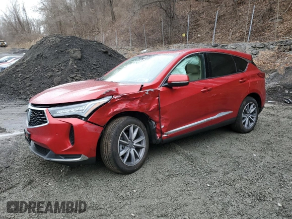 2022 Acura RDX w/Technology Package with VIN 5J8TC2H51NL010883, listed as a Copart auction lot 47860275 with 22,048 mi miles and Salvage Title. Bid and sale history available at carsss.com. Image 1.