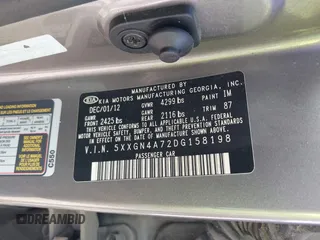2013 Kia Optima EX with VIN 5XXGN4A72DG158198, listed as a IAAI auction lot 25640499 with 95,752 mi miles. Bid and sale history available at carsss.com. Image 9.