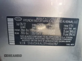 2023 Hyundai Santa Fe Limited with VIN 5NMS44AL3PH486987, listed as a Copart auction lot 44947624 with 0 mi miles and Non Repairable. Bid and sale history available at carsss.com. Image 14.