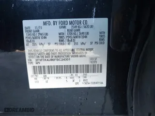 2015 Ford Edge SEL with VIN 2FMTK4J86FBC24301, listed as a IAAI auction lot 41758820 with 94,915 mi miles. Bid and sale history available at carsss.com. Image 9.