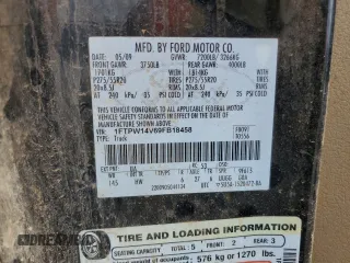 2009 Ford F-150 XL with VIN 1FTPW14V69FB18458, listed as a Copart auction lot 55684195 with 338,034 mi miles and Salvage title. Bid and sale history available at DreamBid. Image 12.