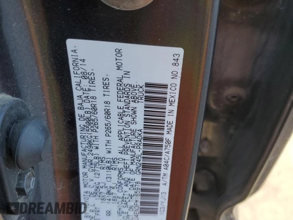 2015 Toyota Tacoma z VIN 3TMLU4EN3FM165978, wystawiony jako Copart lot #49920255 z przebiegiem 134 974 mil mil oraz Szkoda całkowita • Salvage title. Historia ofert i sprzedaży dostępna na DreamBid. Obrazek 13.