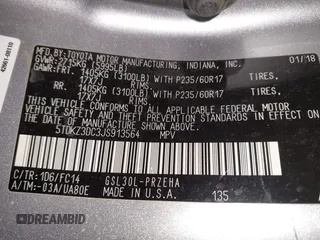 2018 Toyota Sienna LE Auto Access Seat with VIN 5TDKZ3DC3JS913564, listed as a IAAI auction lot 41657326 with 107,166 mi miles and . Bid and sale history available at DreamBid. Image 9.