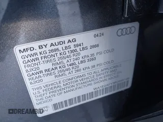 2024 Audi Q5 S line Premium Plus с VIN WA1E2AFY3R2095166, выставлен на аукционе IAAI как лот 41652110 с пробегом 531 миль миль и . История ставок и продаж доступна на DreamBid. Изображение 9.
