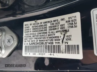 2011 Honda CR-V LX z VIN 5J6RE3H33BL021459, wystawiony jako IAAI lot #41186599 z przebiegiem 116 980 mil mil oraz . Historia ofert i sprzedaży dostępna na DreamBid. Obrazek 9.