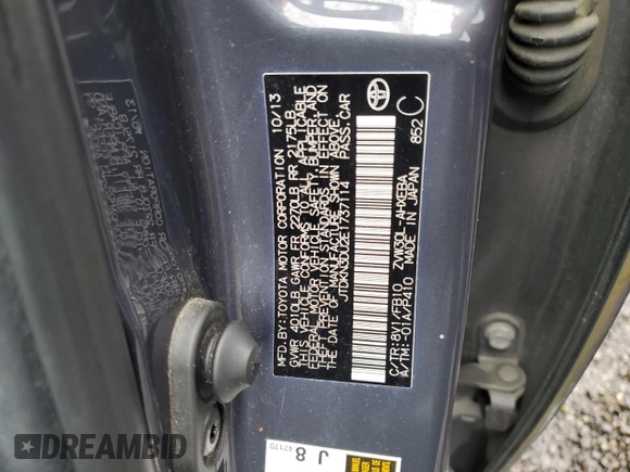 2014 Toyota Prius Four with VIN JTDKN3DU2E1737114, listed as a Copart auction lot 48927965 with 197,920 mi miles and Salvage Title. Bid and sale history available at carsss.com. Image 14.