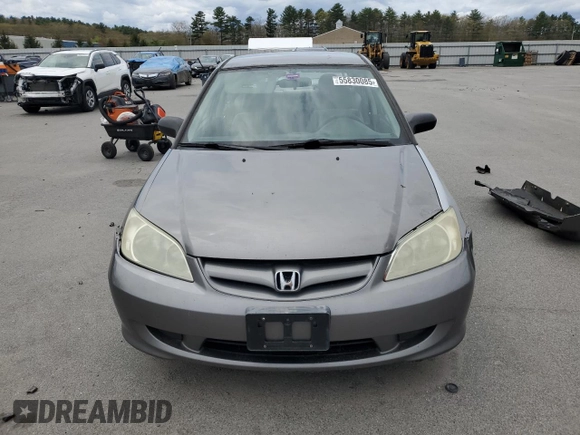 2005 Honda Civic LX z VIN 2HGES16575H577864, wystawiony jako Copart lot #55830085 z przebiegiem Nie podano mil oraz Szkoda całkowita • Salvage title. Historia ofert i sprzedaży dostępna na DreamBid. Obrazek 5.