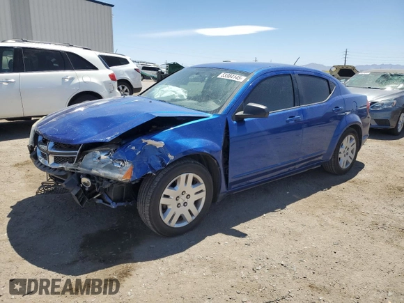 2012 Dodge Avenger SE with VIN 1C3CDZAG8CN327579, listed as a Copart auction lot 53384145 with 123,356 mi miles and Salvage Title. Bid and sale history available at DreamBid. Image 1.