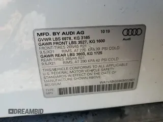 2019 Audi e-tron Prestige with VIN WA1VABGE8KB022801, listed as a Copart auction lot 52213123 with 28,988 mi miles. Bid and sale history available at carsss.com. Image 12.