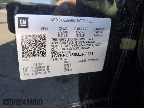 2021 Cadillac XT6 Premium Luxury z VIN 1GYKPCRS8MZ108761, wystawiony jako Copart lot #87185084 z przebiegiem 39 701 mil mil oraz Szkody całkowita. Historia ofert i sprzedaży dostępna na DreamBid. Obrazek 13.