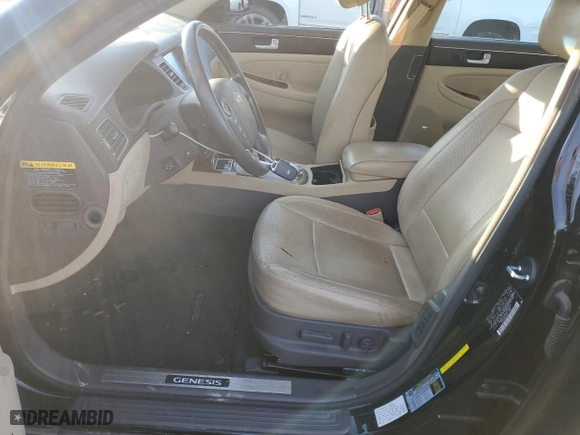 2014 Hyundai Genesis 5.0L R-Spec with VIN KMHGC4DH6EU260413, listed as a Copart auction lot 81470644 with 57,033 mi miles and Salvage Title. Bid and sale history available at carsss.com. Image 7.