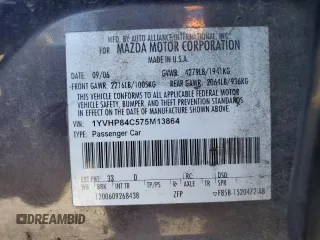 2007 Mazda 6 i Sport VE with VIN 1YVHP84C575M13864, listed as a Copart auction lot 74629194 with Not Provided miles and Salvage Title. Bid and sale history available at DreamBid. Image 12.