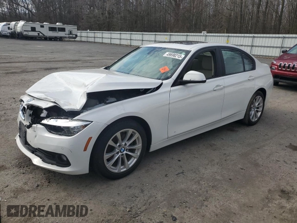 2017 BMW 3 Series 320i xDrive with VIN WBA8E5G57HNU22247, listed as a Copart auction lot 49698215 with Not provided miles and Salvage title. Bid and sale history available at DreamBid. Image 1.