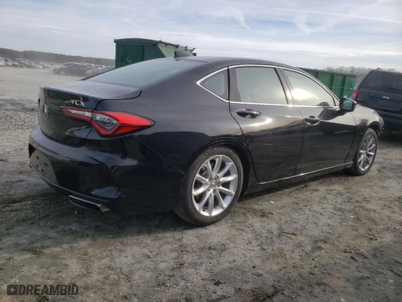 2021 Acura TLX with VIN 19UUB5F38MA000386, listed as a Copart auction lot 45979155 with 26,788 mi miles and Salvage Title. Bid and sale history available at carsss.com. Image 3.