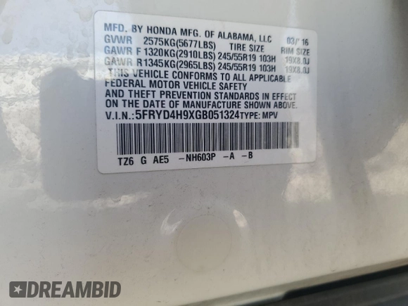 2016 Acura MDX Advance z VIN 5FRYD4H9XGB051324, wystawiony jako Copart lot #57106505 z przebiegiem 111 202 mil mil oraz Szkoda całkowita • Salvage title. Historia ofert i sprzedaży dostępna na DreamBid. Obrazek 13.