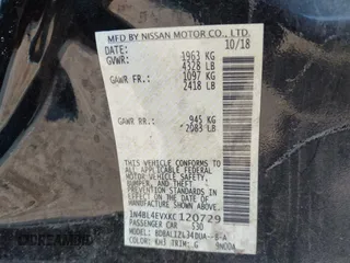 2019 Nissan Altima 2.5 SL with VIN 1N4BL4EVXKC120729, listed as a IAAI auction lot 39457605 with 132,189 mi miles. Bid and sale history available at carsss.com. Image 9.