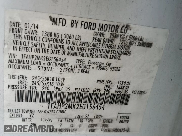 2014 Ford Police Interceptor с VIN 1FAHP2MK2EG156454, выставлен на аукционе Copart как лот 53382825 с пробегом 148 018 миль миль и Списание • Salvage title. История ставок и продаж доступна на DreamBid. Изображение 12.