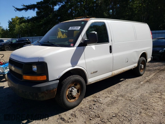 2006 Chevrolet Express Cargo Van with VIN 1GCGG25VX61197501, listed as a Copart auction lot 70395184 with 241,805 mi miles and Clean Title. Bid and sale history available at carsss.com. Image 1.