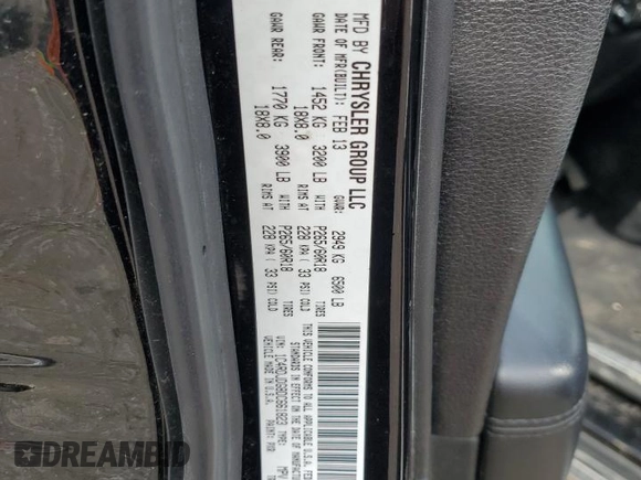 2013 Dodge Durango Crew with VIN 1C4RDJDG8DC661823, listed as a Copart auction lot 53027225 with 215,090 mi miles and Clean Title. Bid and sale history available at carsss.com. Image 13.