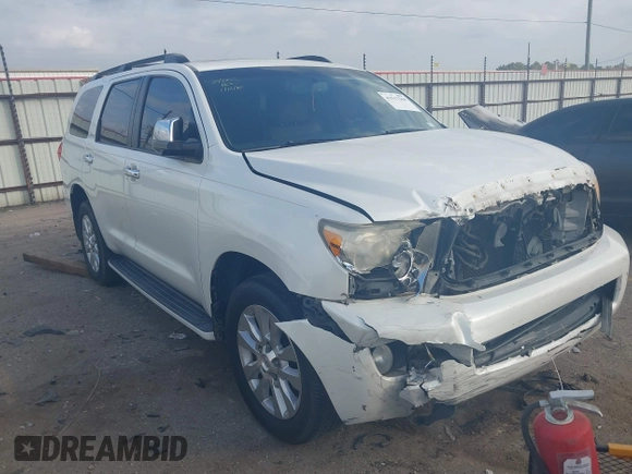 2010 Toyota Sequoia Platinum with VIN 5TDYY5G19AS029924, listed as a IAAI auction lot 41517560 with 166,752 mi miles. Bid and sale history available at carsss.com. Image 1.
