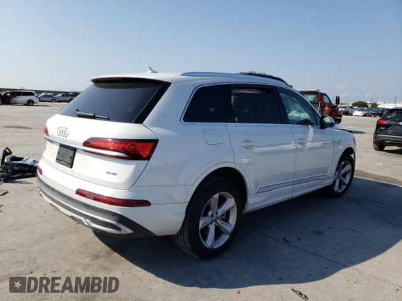 2020 Audi Q7 Premium with VIN WA1AJAF79LD006821, listed as a Copart auction lot 58021623 with 0 mi miles. Bid and sale history available at carsss.com. Image 3.