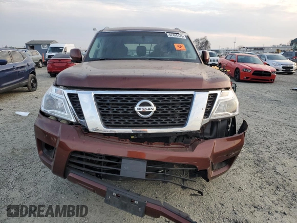 2018 Nissan Armada SL with VIN JN8AY2ND4J9053483, listed as a Copart auction lot 42444425 with Not Provided miles and Salvage Title. Bid and sale history available at DreamBid. Image 5.