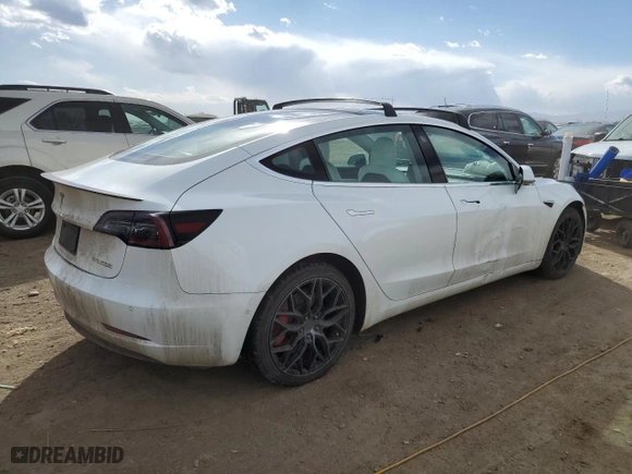 2019 Tesla Model 3 Long Range with VIN 5YJ3E1EB9KF423193, listed as a Copart auction lot 46617015 with 88,359 mi miles and Salvage Title. Bid and sale history available at carsss.com. Image 3.