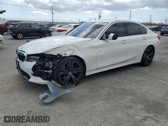 2022 BMW 3 Series 330i with VIN 3MW5R1J08N8C23042, listed as a Copart auction lot 56992485 with 43,693 mi miles and Salvage title. Bid and sale history available at DreamBid. Image 1.
