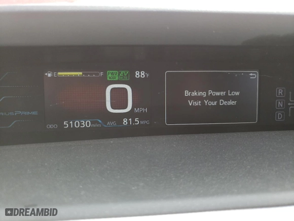2018 Toyota Prius Prime Plus with VIN JTDKARFPXJ3090014, listed as a Copart auction lot 52400865 with 51,030 mi miles and Salvage Title. Bid and sale history available at carsss.com. Image 9.
